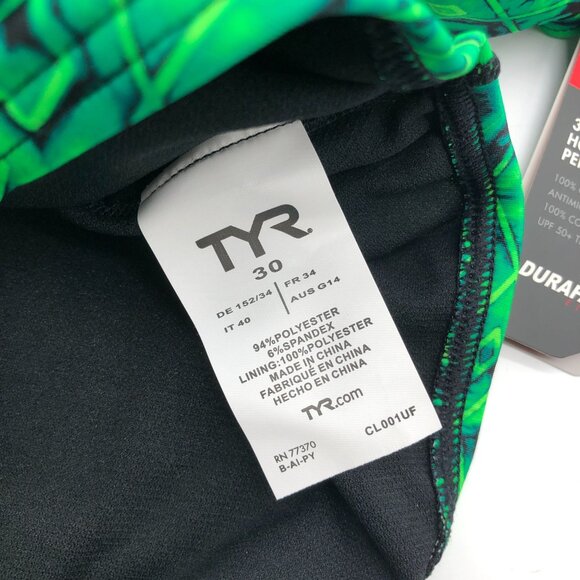 TYR Womens Glacial Maxfit One Piece Swimsuit Keyhole Back Green 30/S - Picture 6 of 7